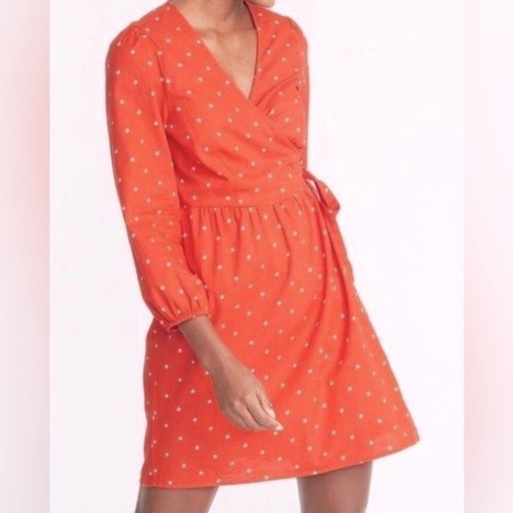 OLD Navy Daisy Print Wrap Dress red Valentines - Picture 1 of 5